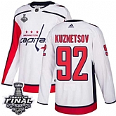 Capitals 92 Evgeny Kuznetsov White 2018 Stanley Cup Final Bound Adidas Jersey